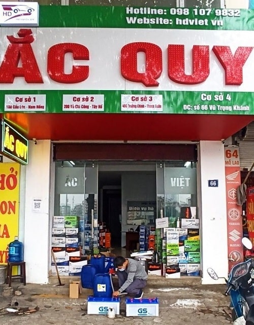 Một cửa hàng của HD Việt tại Hà Đông phục vụ thay ắc quy Santafe máy dầu miễn phí tận nơi 24/7